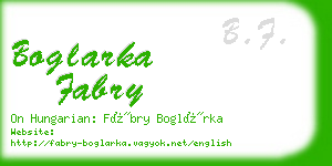 boglarka fabry business card